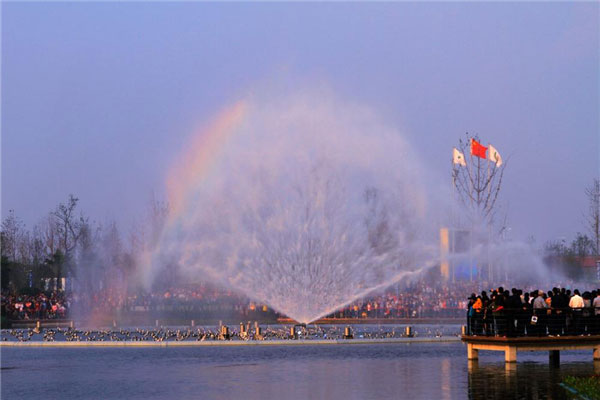 世界上最大的人造彩虹：由31000名师生共同组成