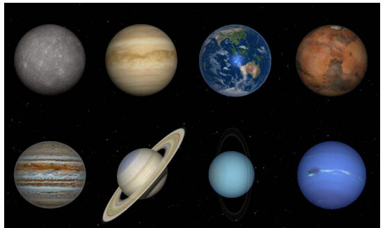 八大行星距离太阳远近的排列顺序，水星距离太阳最近