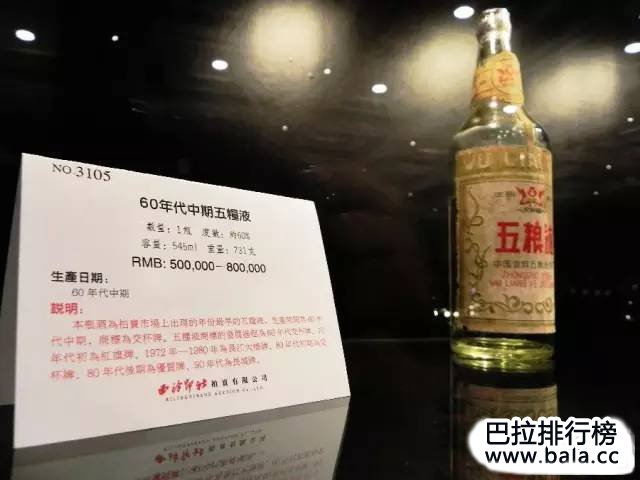 中国十大最贵白酒排行榜